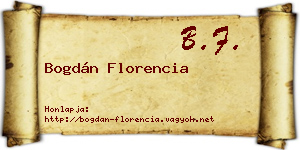 Bogdán Florencia névjegykártya